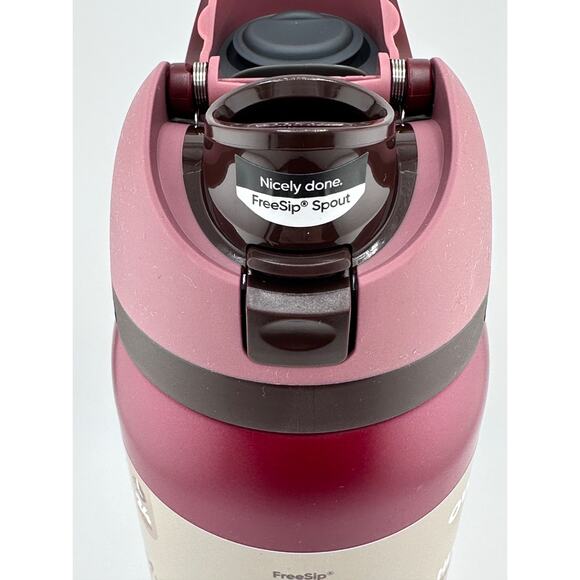 Owala HOLIDAY EDITION 32 oz FreeSip Water Bottle, METALLIC POINSETTIA RED - Picture 6 of 7